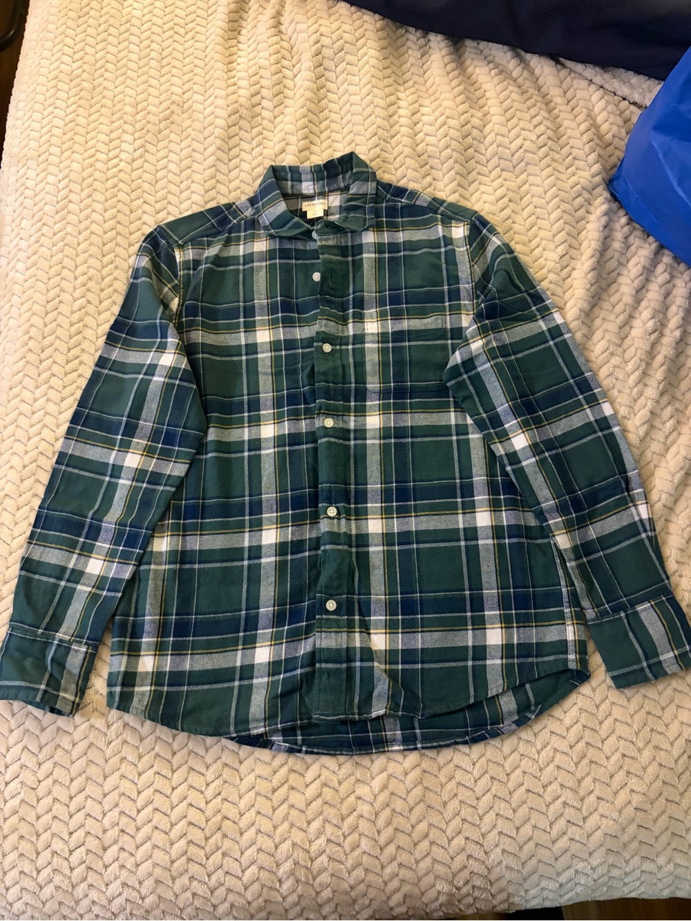 Crewcuts Green and Blue Plaid Button-Down Shirt
